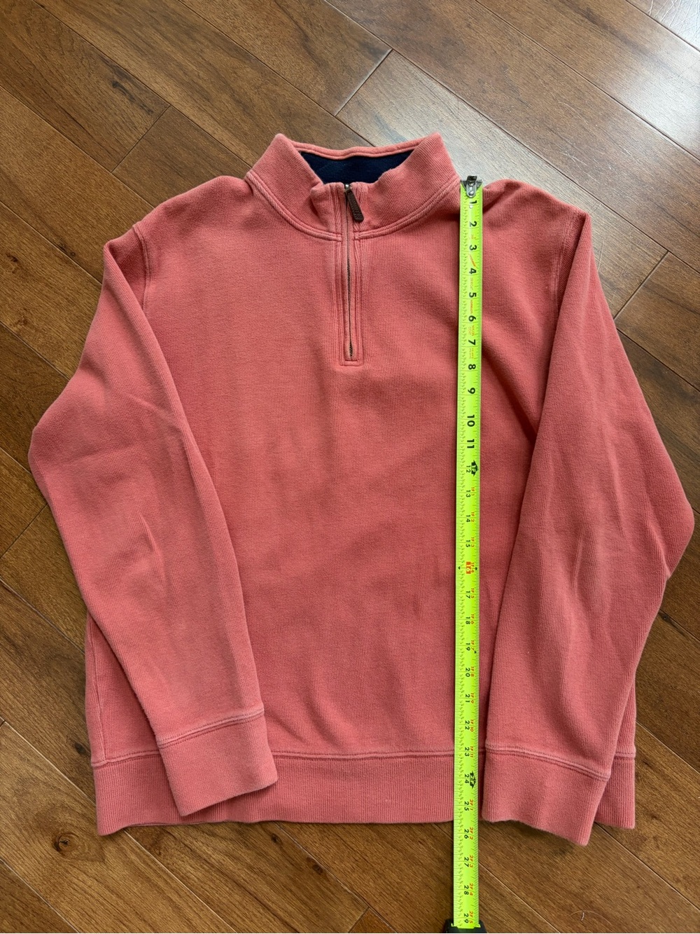Lands' End Men's Zip-Neck Sweater - Coral Rose